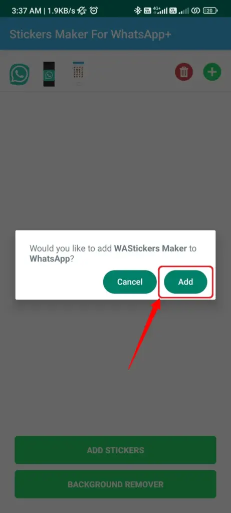 Adicionar o aplicativo Stickers Plus Maker ao WhatsApp Plus