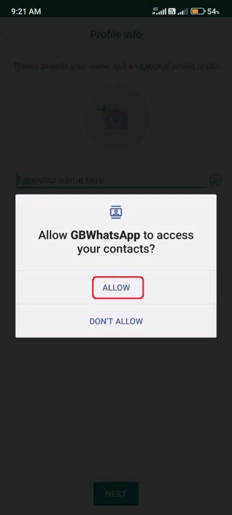 Permitir-WhatsApp GB