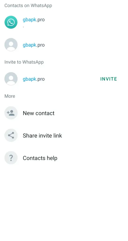 Escolha Contatos WhatsApp GB