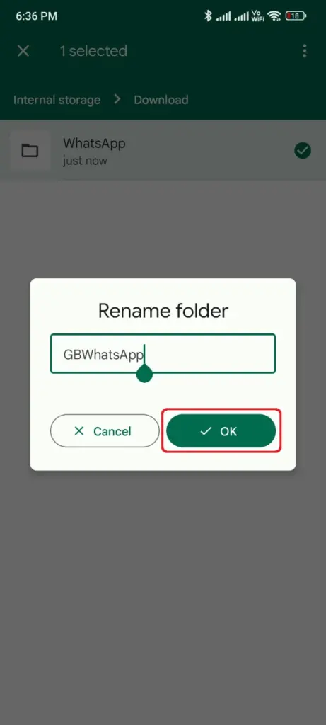 O aplicativo Google Files renomeia a pasta do WhatsApp para GBWhatsApp