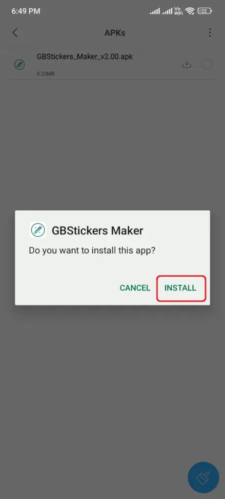 Instalar o GBStickers Maker APK