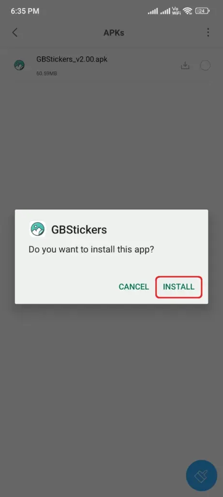 Instalar o aplicativo GBStickers Maker