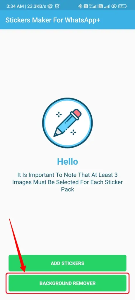 Abrir o aplicativo Stickers Plus Maker