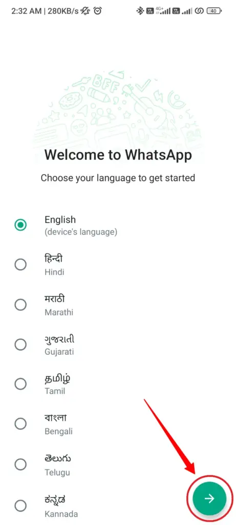 Configurar o WhatsApp Messanger oficial