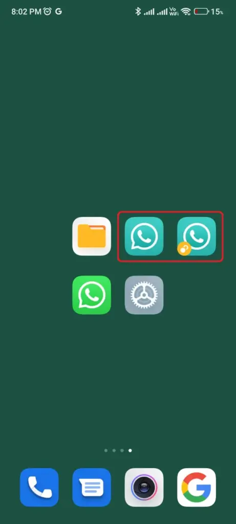 Dois GB de WhatsApp usando o App Cloner