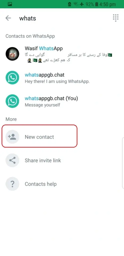Adicionar novo contato WhatsApp Plus