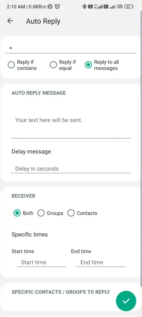 Resposta automática do WhatsApp Plus