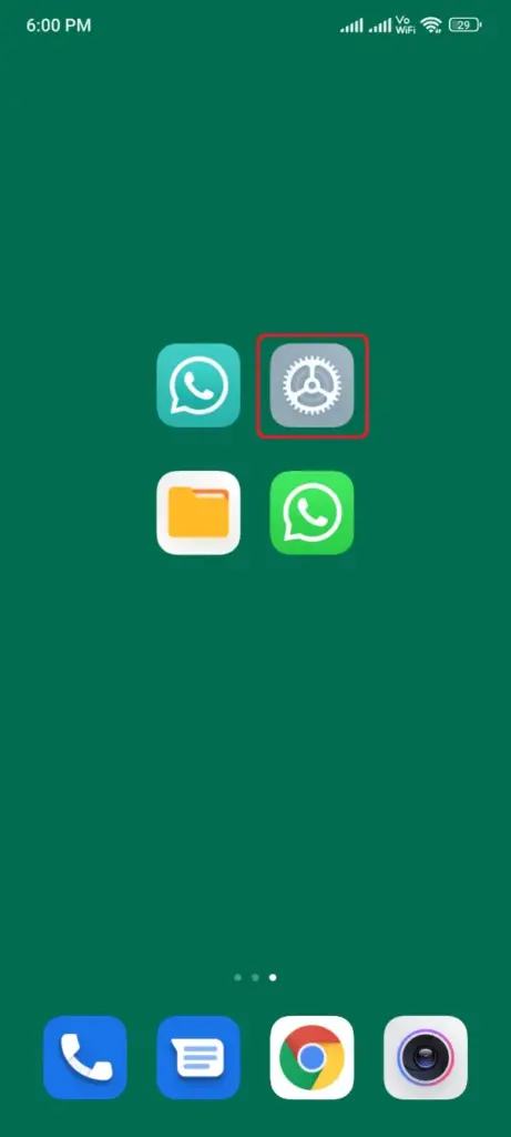Desinstalação do WhatsApp GB Abrir configurações